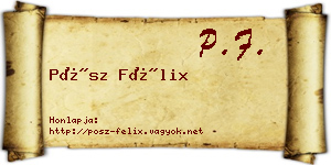 Pósz Félix névjegykártya